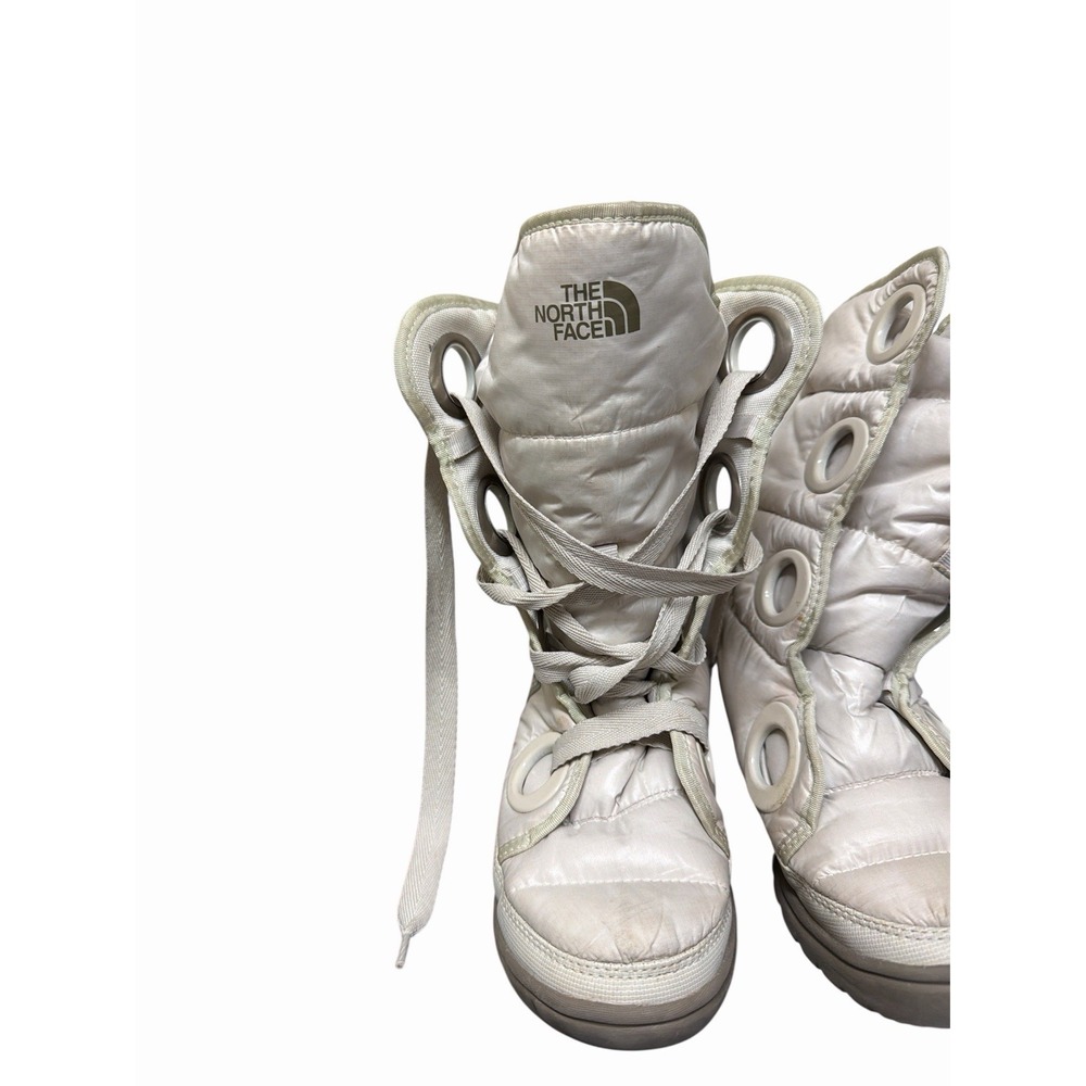 North Face Women's Snow Boots Destiny Goose Down Puffer AWMV Ivory  Boots Size 6 - Picture 2 of 6